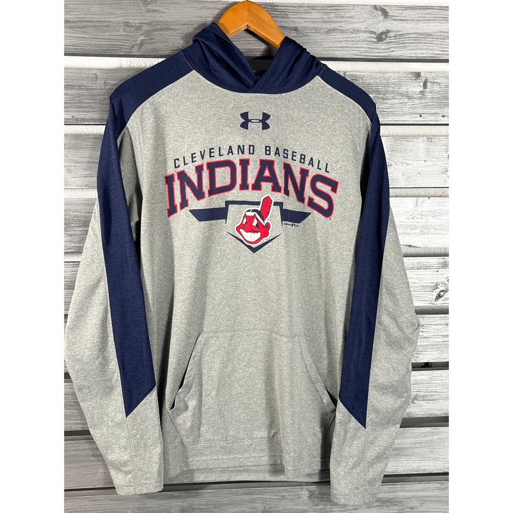 Under Armour Cleveland Indians Hoodie Shirt Mens M 2016 World Series Chief Wahoo